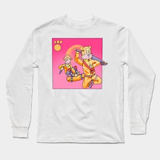 Calvin Hobbes mode ninja samurai Long Sleeve T-Shirt